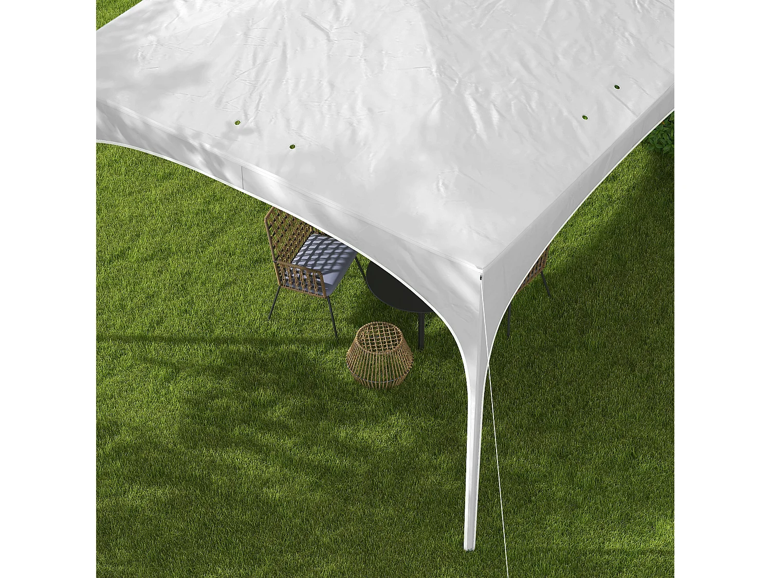 Tenda Dobrável 3x3 m com Altura Ajustável e Bolsa de Transporte para Jardim