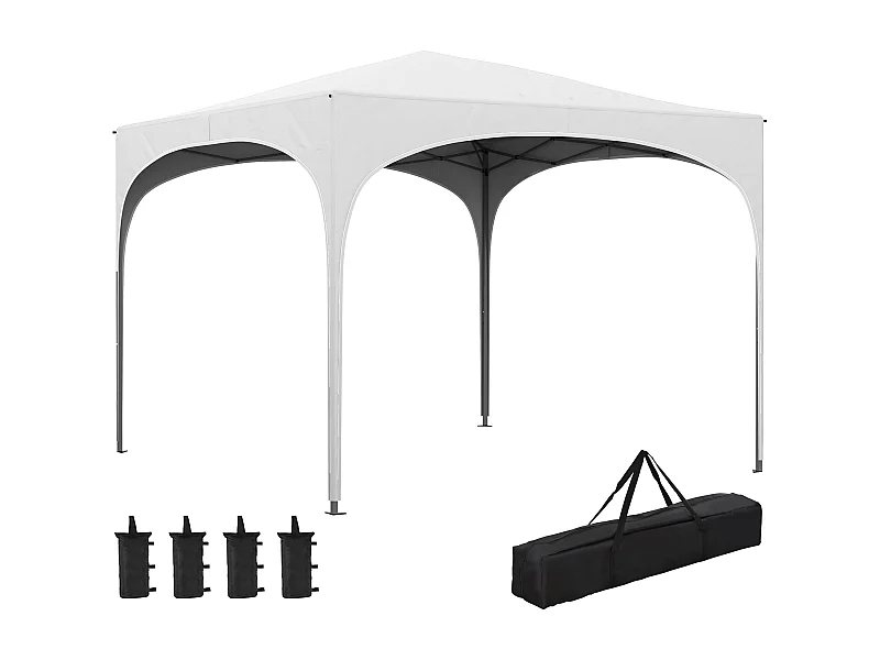 Tenda Dobrável 3x3 m com Altura Ajustável e Bolsa de Transporte para Jardim