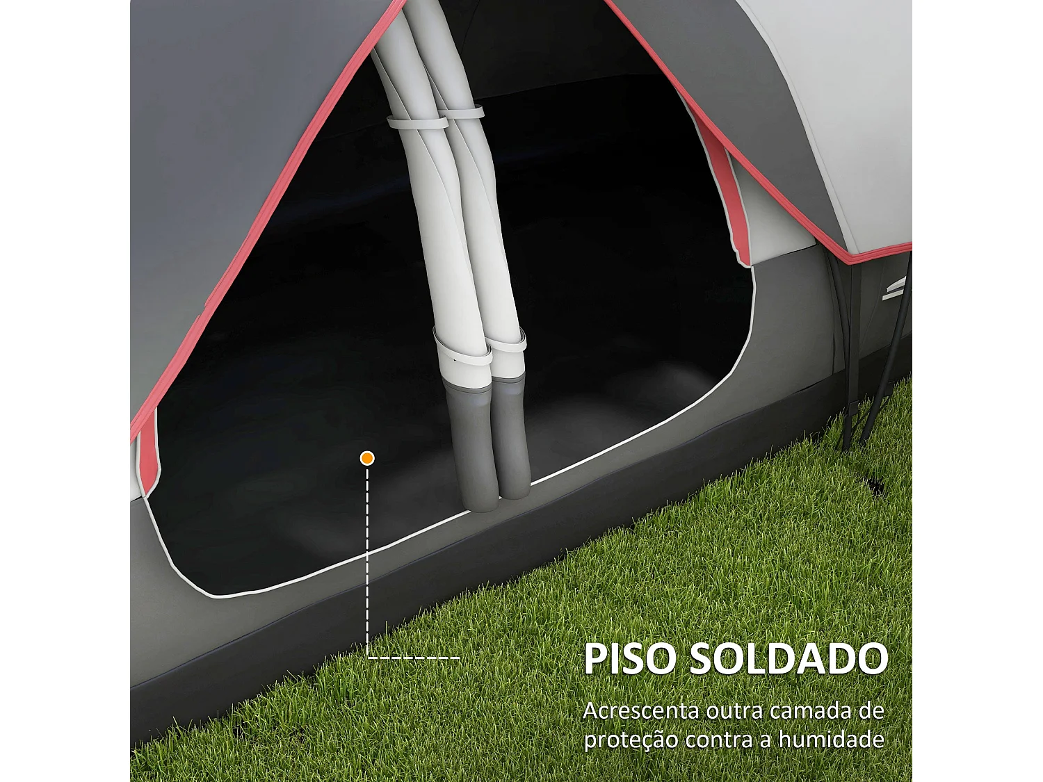 Tenda de Campismo Familiar para 6-8 Pessoas com 2 Quartos e Bolsa de Transporte Impermeável