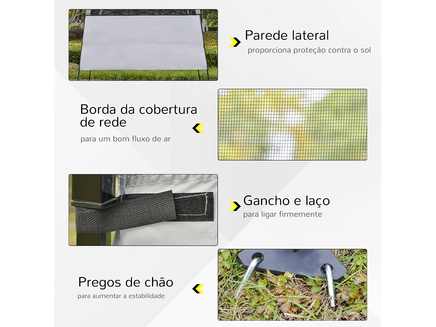 Tenda Dobrável 220x220x200 cm com Proteção UV e Bolsa de Transporte para Jardim e Pátio