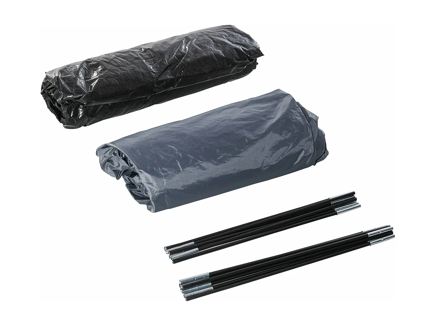 Tenda de Campismo Espaciosa para 4 Pessoas com Janelas e Transporte - Cinza e Azul