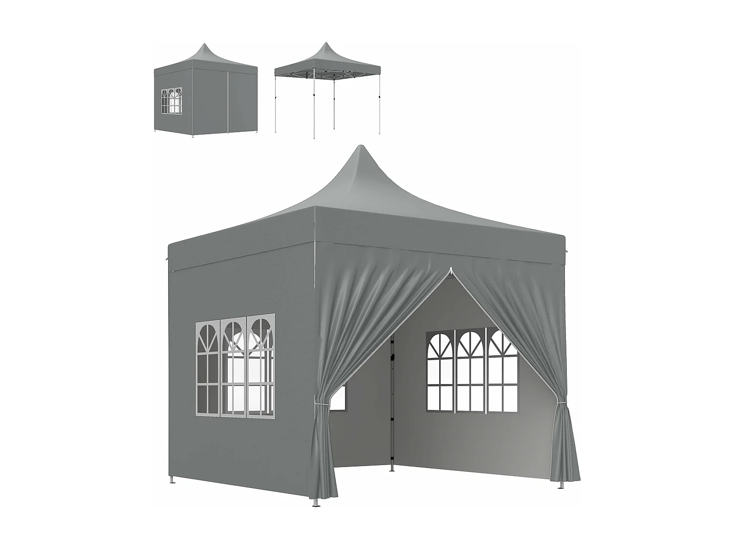 Tenda Dobrável Pop-Up 3x3 m com Proteção UV e Estrutura Resistente para Festas e Campismo