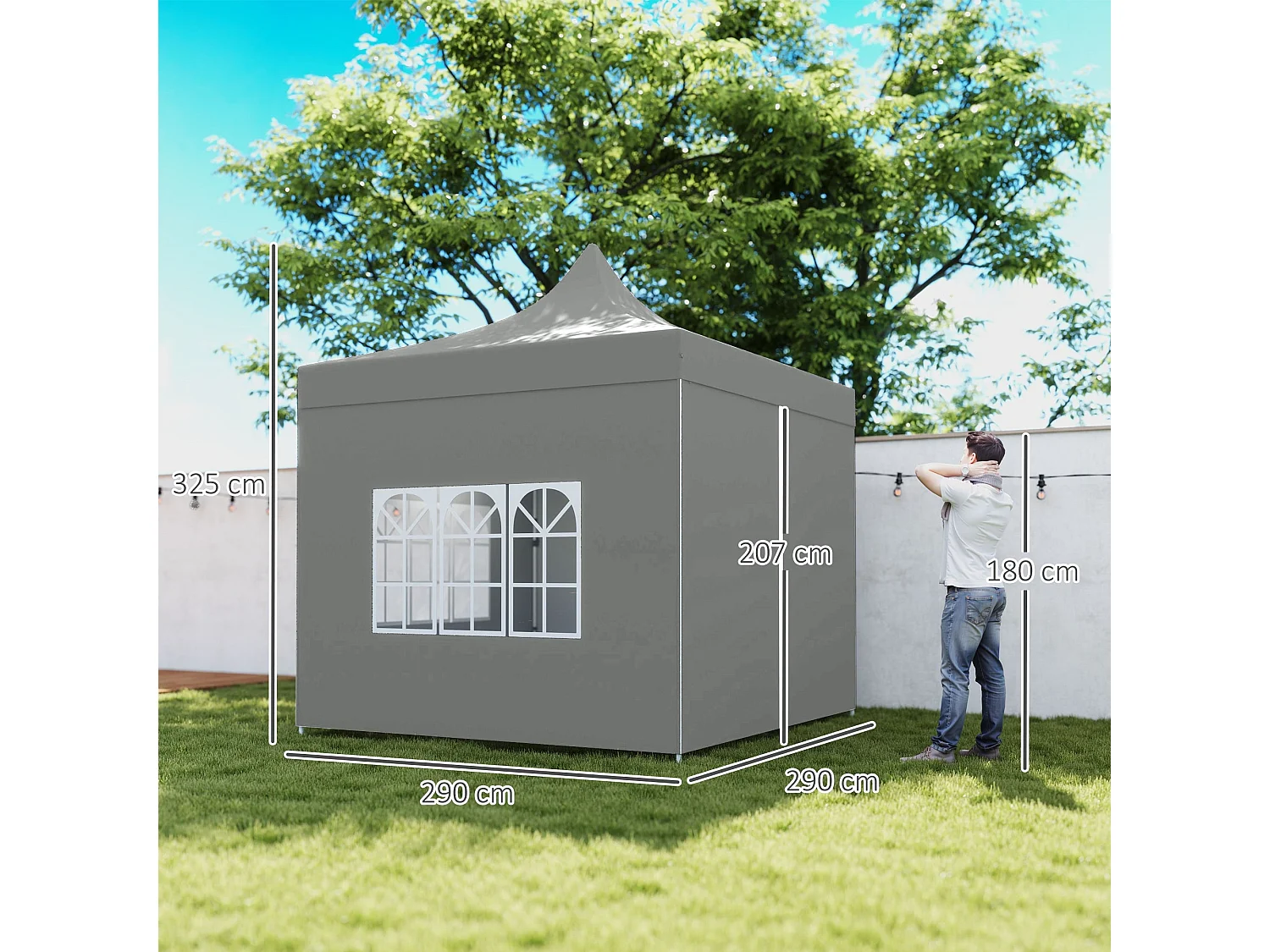 Tenda Dobrável Pop-Up 3x3 m com Proteção UV e Estrutura Resistente para Festas e Campismo