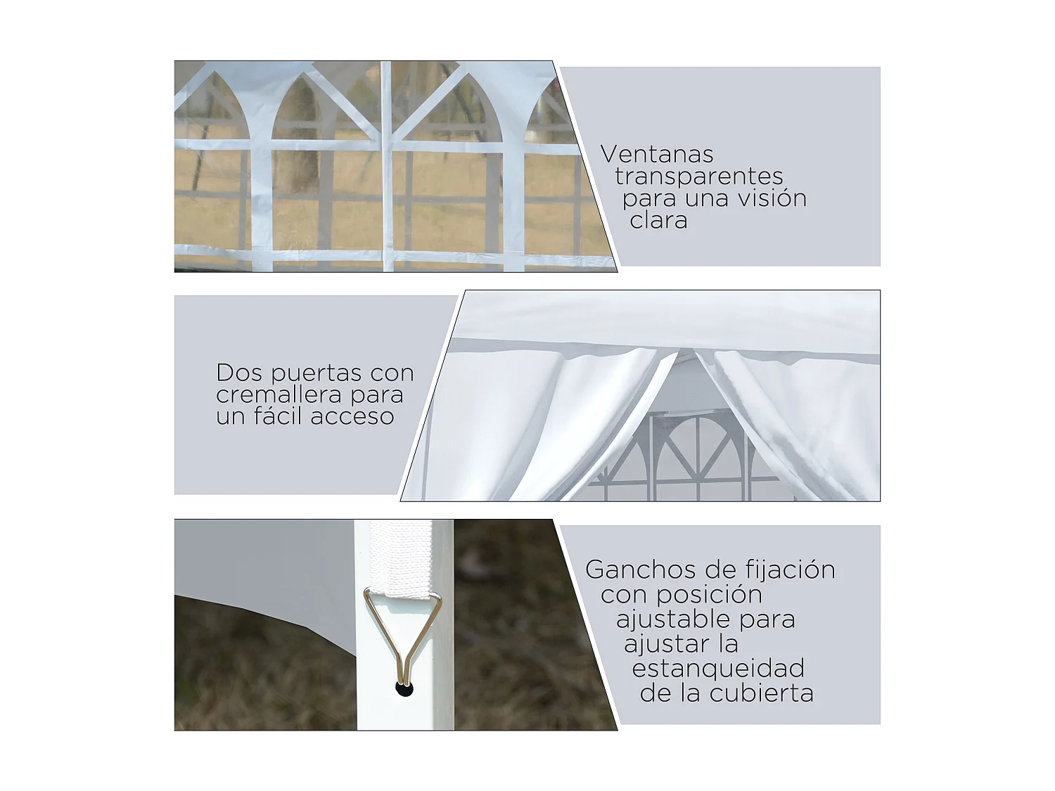 Carpa plegable blanco 295x295x258 cm Outsunny