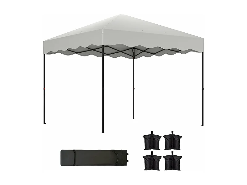 Carpa Gales Outsunny plegable altura ajustable + bolsa gris 287x297x297cm