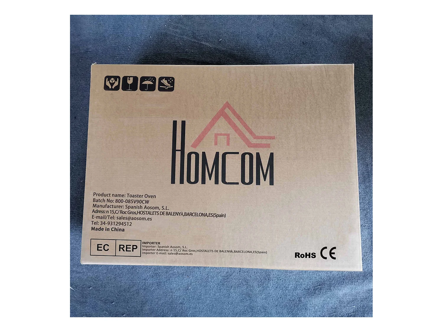 Horno de sobremesa Alec Homcom 1400W 21L 3 modos + temporizador crema 46 cm