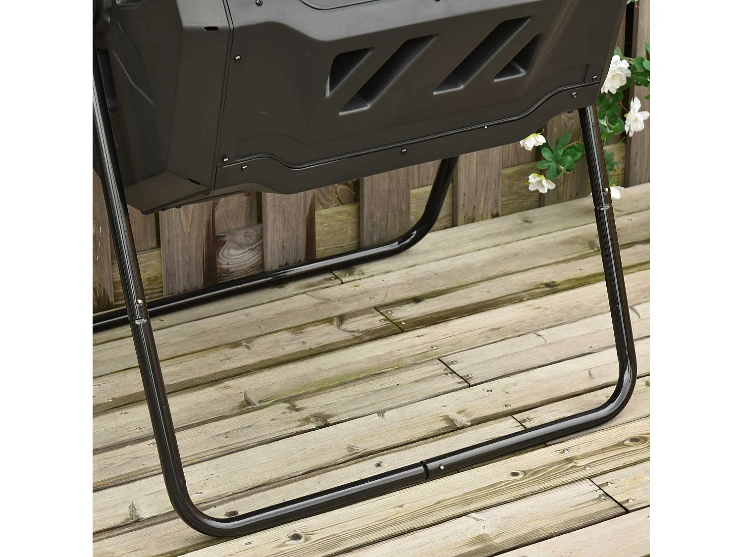 Compostor Giratório de Dupla Câmara ÉcoCycle 160L - Sustentável e Eficiente em Preto e Verde