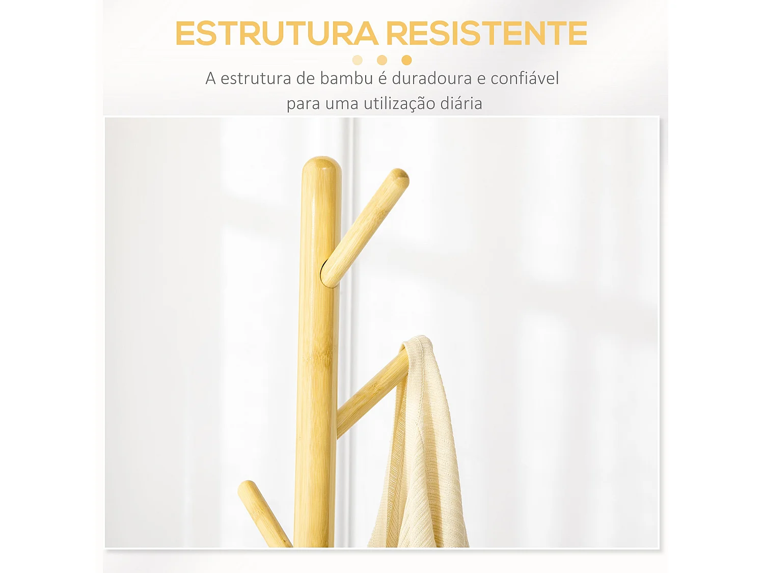 Perchero de pie Víctor Homcom 8 ganchos natural/gris Ø37,8x175,6 cm