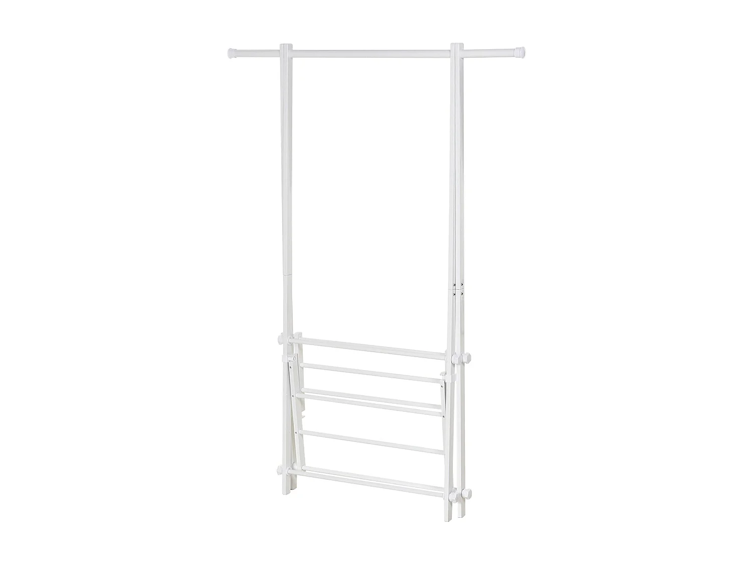 Perchero de pie Balik Homcom 2 estantes + barra blanco 150x107,5x45 cm