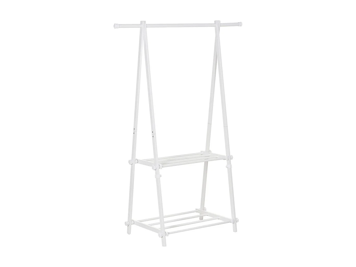 Perchero de pie Balik Homcom 2 estantes + barra blanco 150x107,5x45 cm