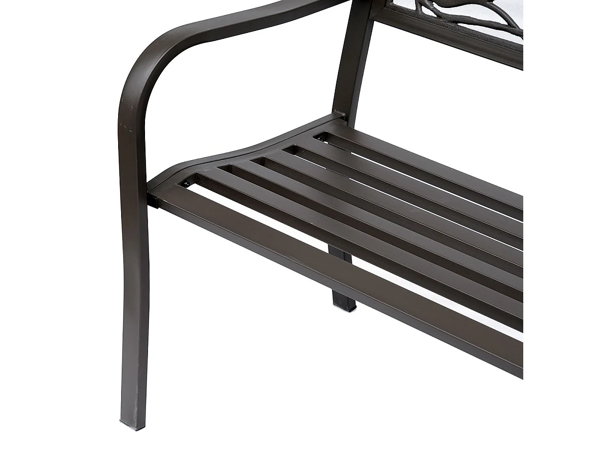 Banco de jardín Road Outsunny respaldo + reposabrazos marrón 240kg 85x127x60 cm