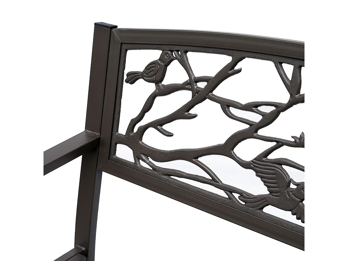 Banco de jardín Road Outsunny respaldo + reposabrazos marrón 240kg 85x127x60 cm