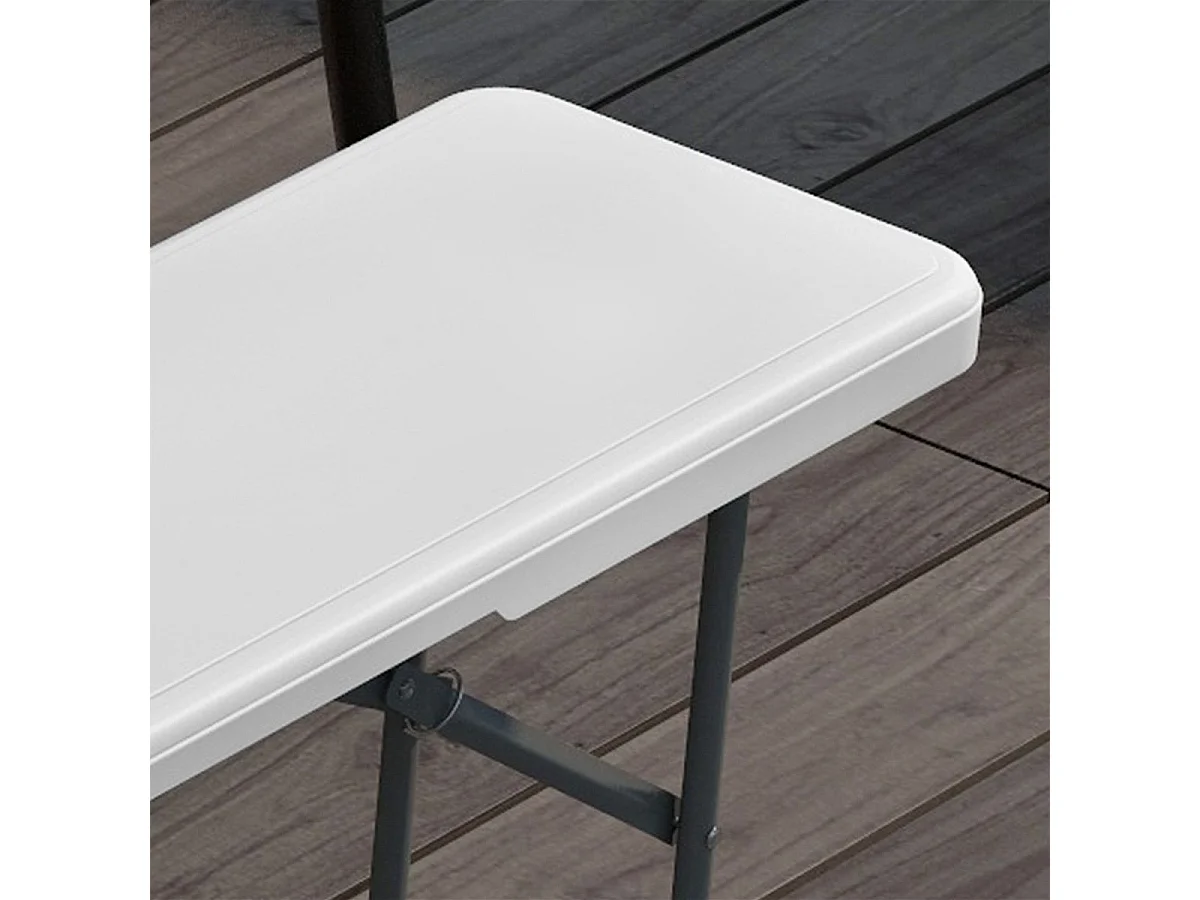 Banco de Jardim Dobrável de 3 Lugares com Estrutura de Aço para Exteriores e Interiores