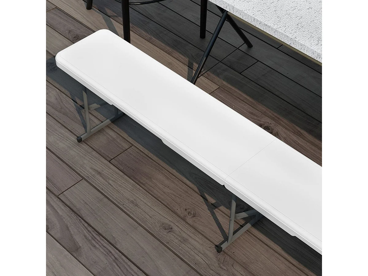 Banco de Jardim Dobrável de 3 Lugares com Estrutura de Aço para Exteriores e Interiores