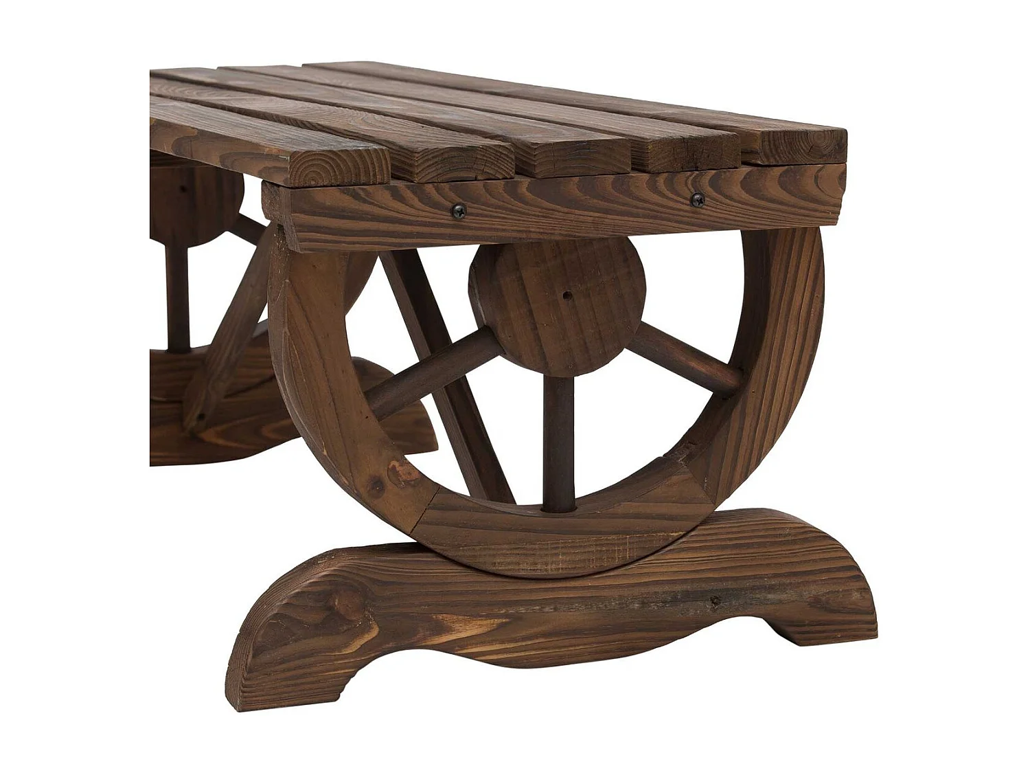 Banco de Jardim Rústico para 2 Pessoas com Rodas Decorativas - Ideal para Pátios e Varandas