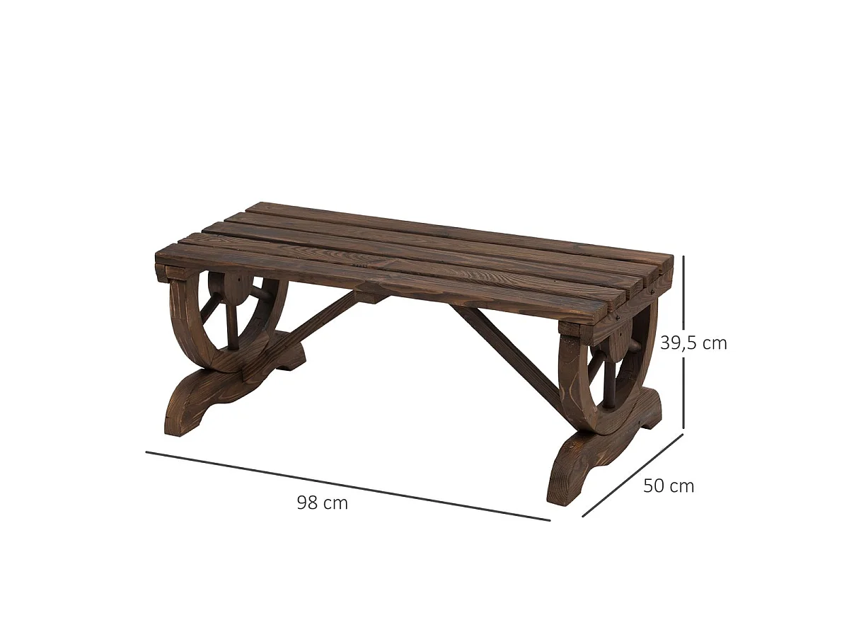 Banco de jardín Garten Outsunny 2 plazas madera de abeto 39,5x98x50 cm