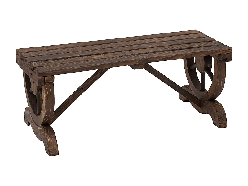 Banco de Jardim Rústico para 2 Pessoas com Rodas Decorativas - Ideal para Pátios e Varandas