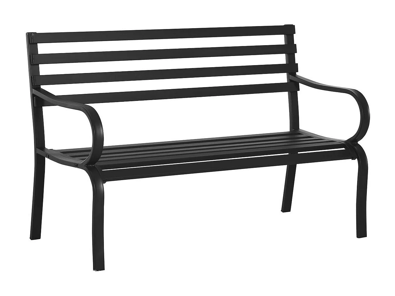 Banco de jardín Lago Outsunny 2 plazas 240kg negro 82x127x58 cm