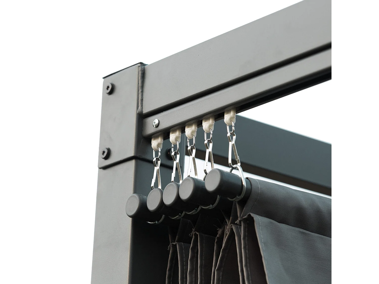 Pérgola Windsor Cinza Escuro com Teto Retrátil – 400x300x222 cm para Jardim e Terraço