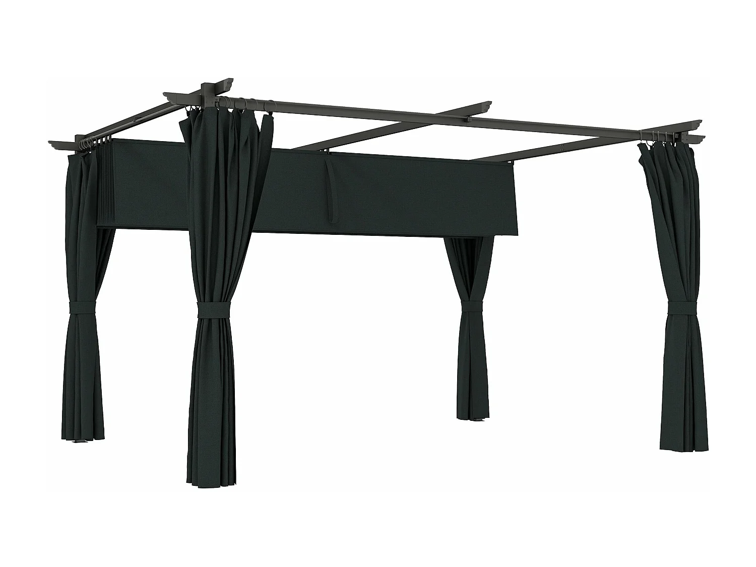 Pérgola Retrátil Reims 3,9x3,0x2,2m com Teto em Poliéster Anti-UV para Espaços Externos Elegantes