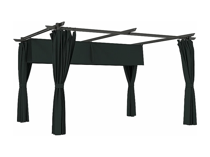 Pérgola Retrátil Reims 3,9x3,0x2,2m com Teto em Poliéster Anti-UV para Espaços Externos Elegantes