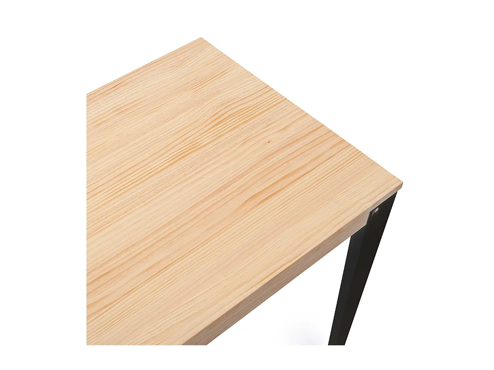 Table Salle à Manger Lunds  90x110x75cm  Noir-Naturel. Box Furniture
