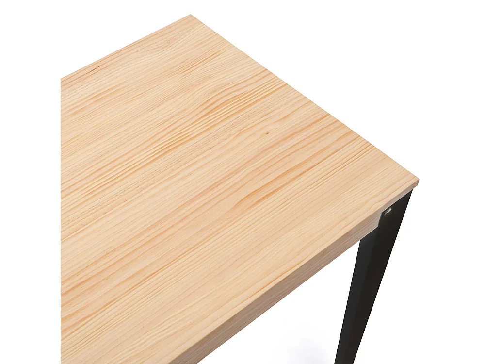 Mesa Lunds 110x90x75cm Negra en madera maciza de pino acabado natural estilo nórdico industrial Box Furniture