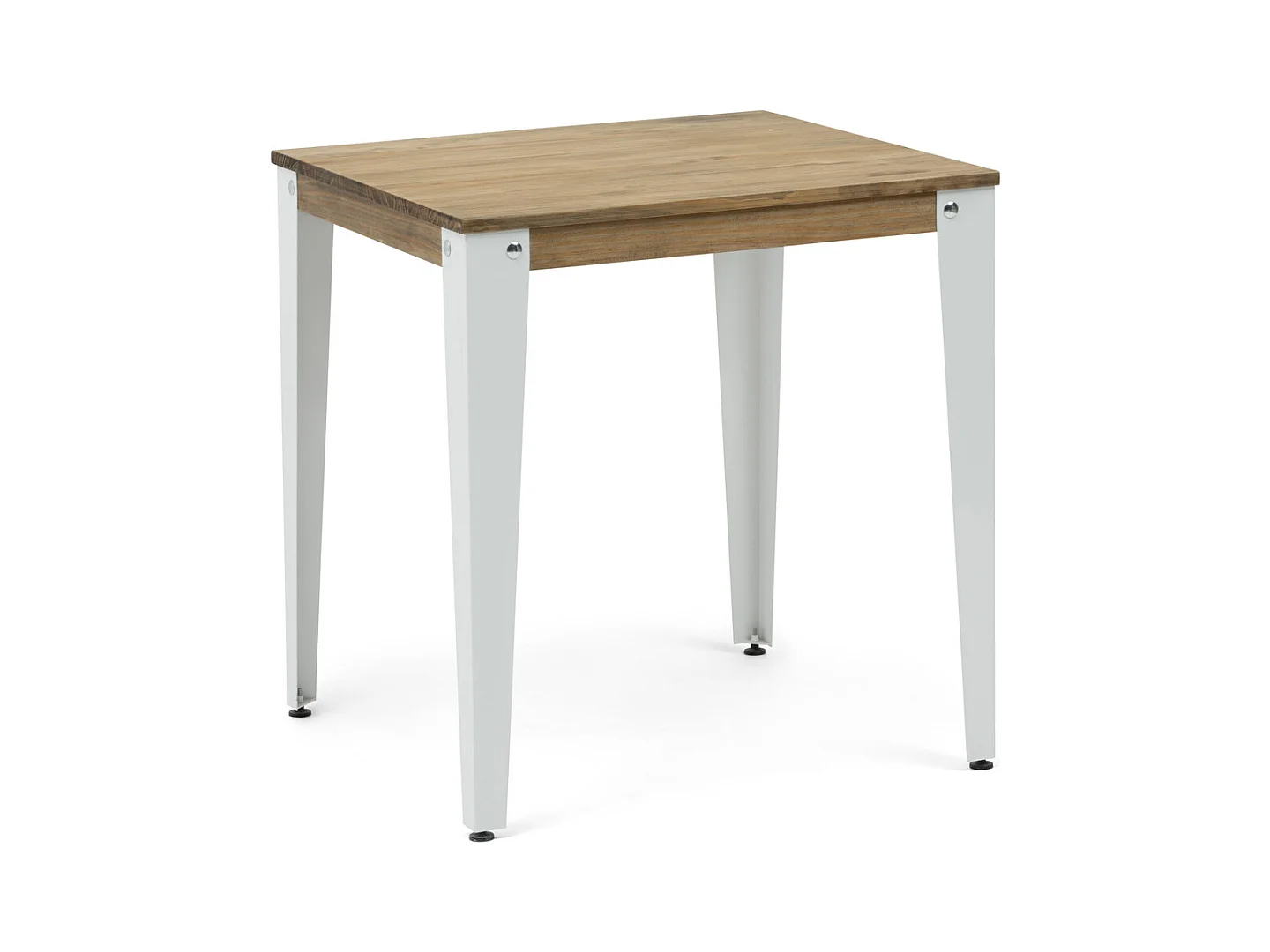 Table Salle à Manger  Lunds  90x90x75cm  Blanc-Vieilli  Box Furniture
