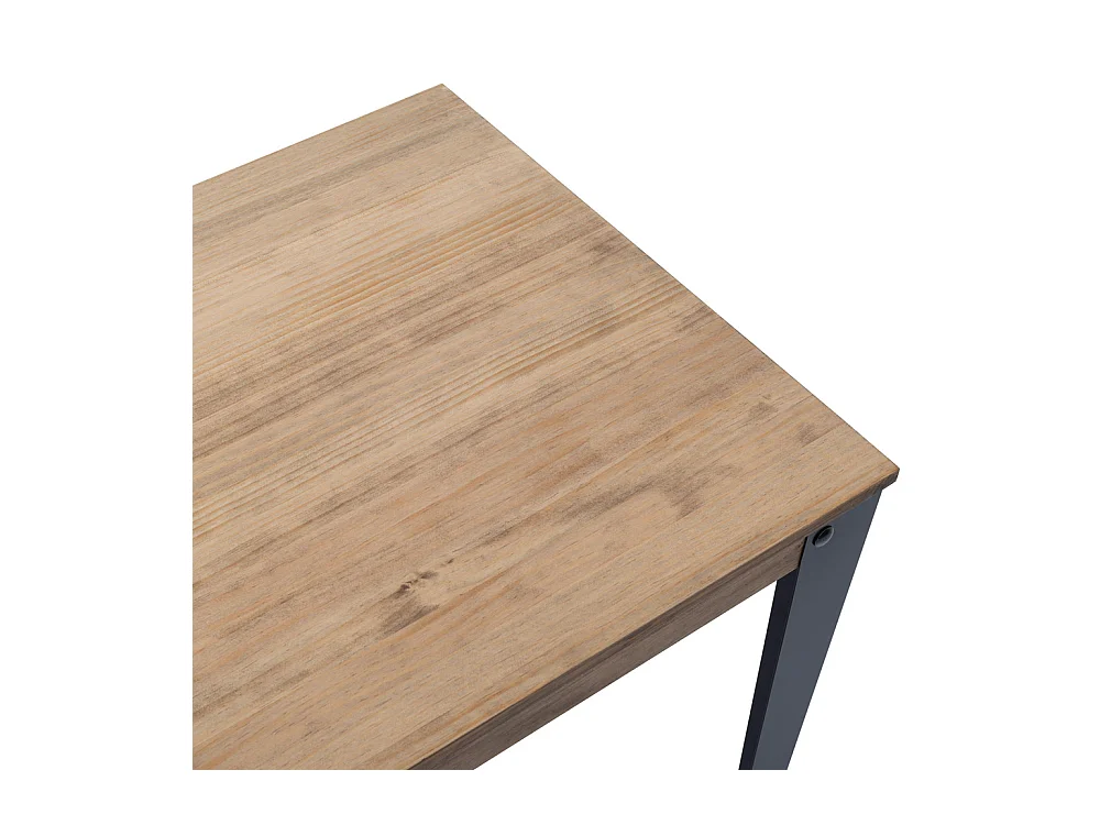 Table Salle à Manger Lunds 90x110x75 Noir-Vieilli. Box Furniture