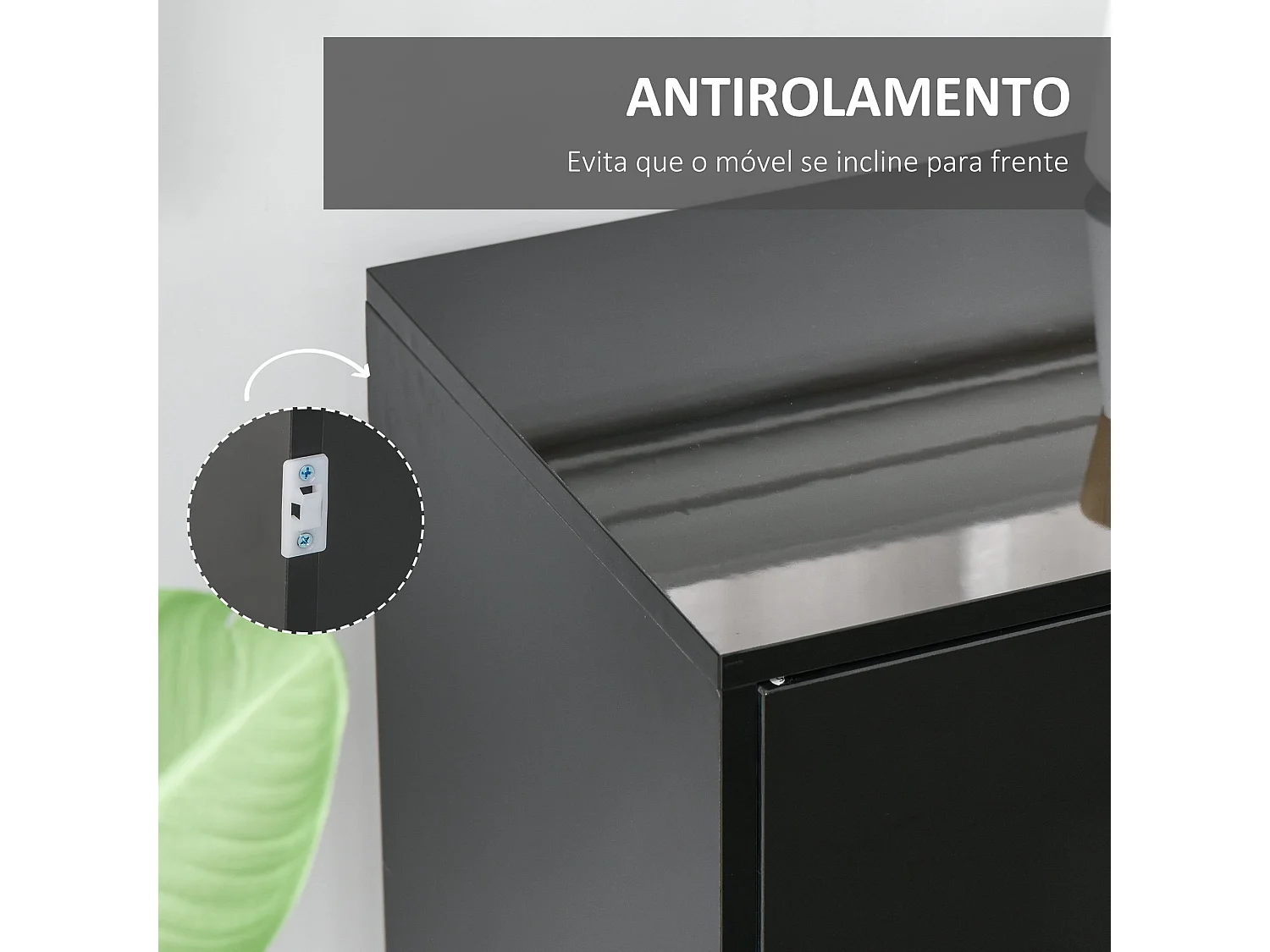 Aparador Shagrila Homcom 3 puertas + 2 cajones + estantes negro 74x117x36 cm