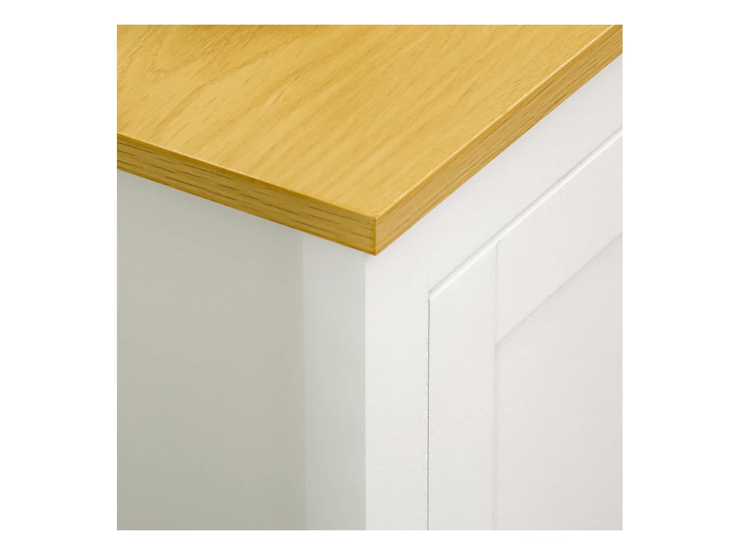 Aparador Mylov de 120 cm com 3 Portas em Branco e Castanho - Estilo Nórdico Elegante