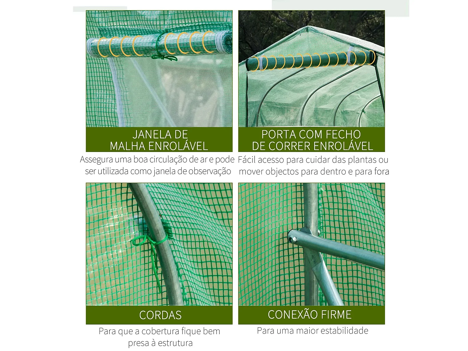 Estufa Túnel Faro Grande 400x200x200 cm com 8 Janelas de Ventilação