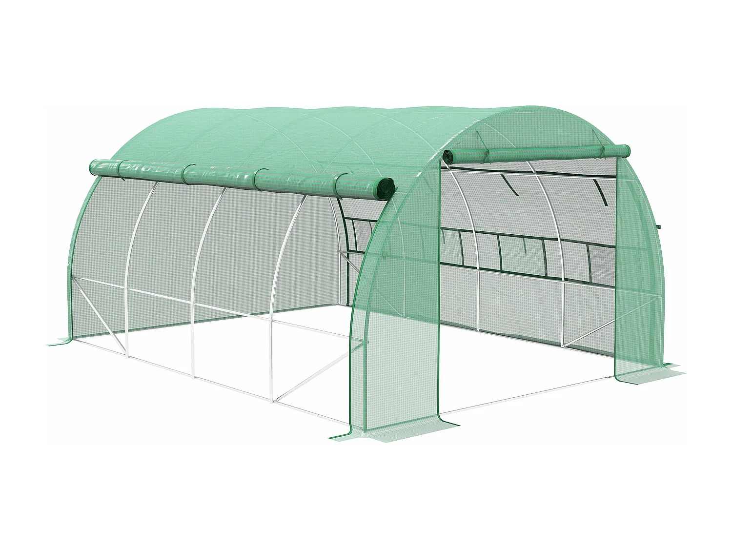 Estufa de Jardim Túnel 397x300x200 cm com Ventilação e Estrutura de Aço Galvanizado