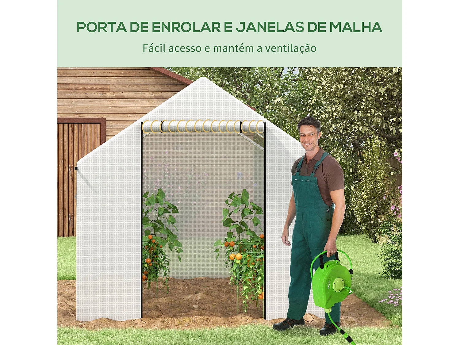 Estufa de Jardim em Aço e PE com Janelas e Porta – Ideal para Cultivo de Plantas e Flores