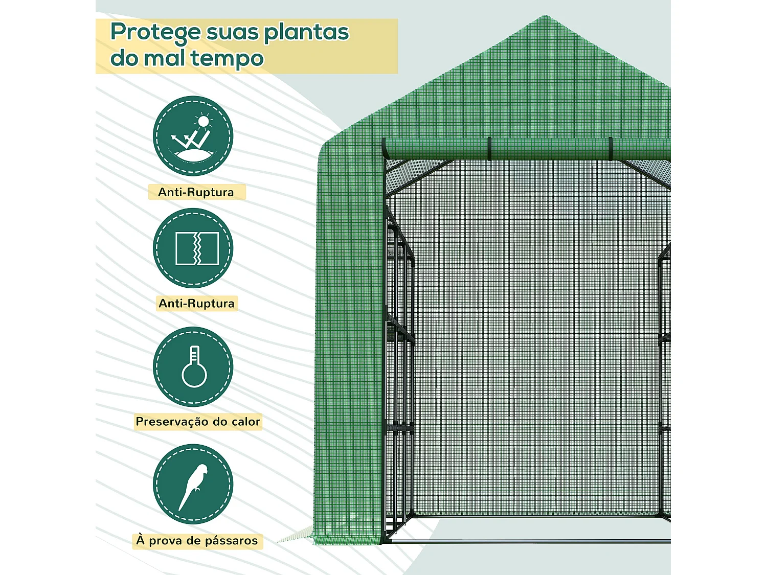 Estufa de Jardim Espaçosa com Prateleiras, Porta Deslizante e Estrutura de Aço - Ideal para Cultivar Plantas e Flores