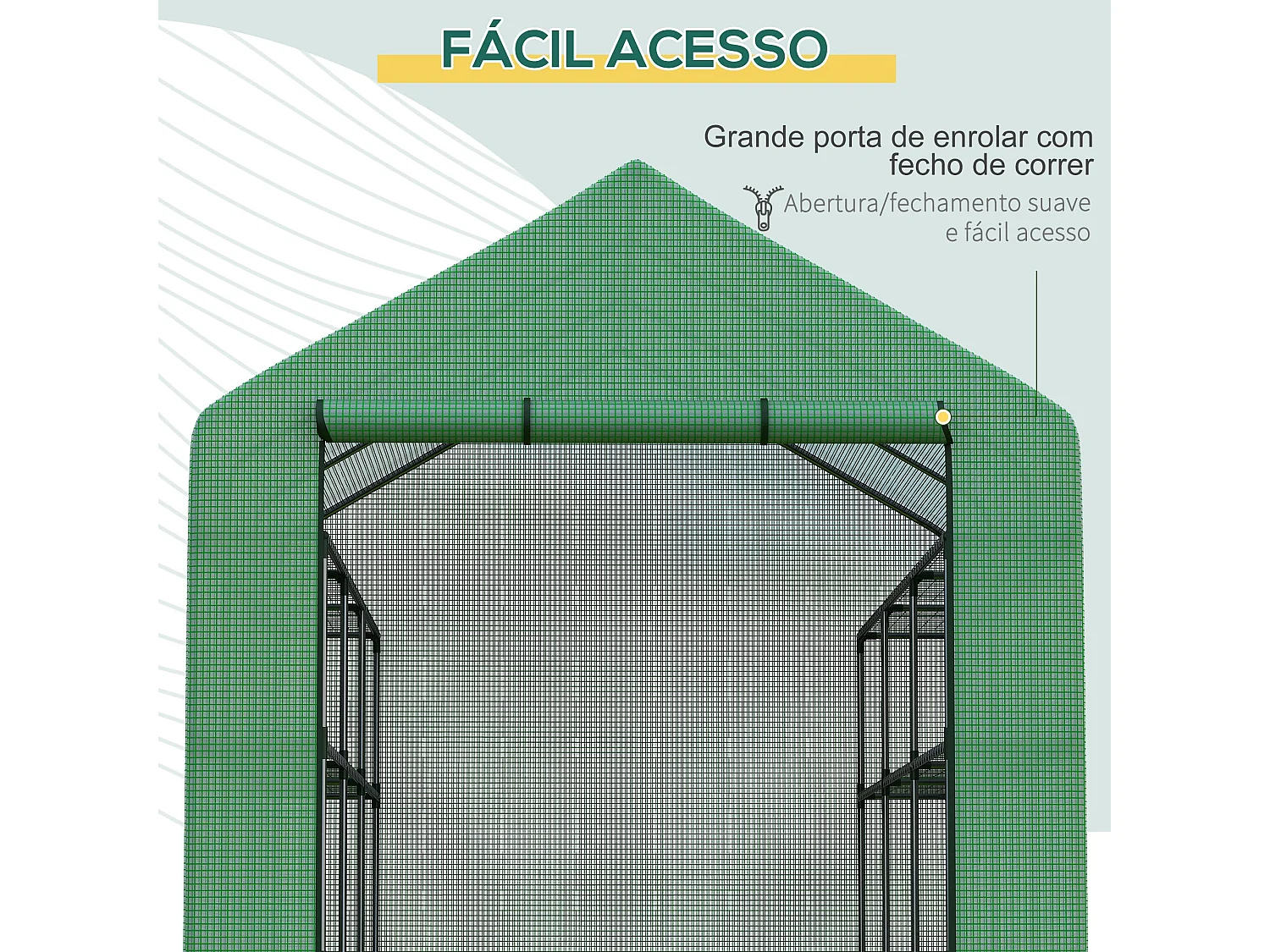 Estufa de Jardim Espaçosa com Prateleiras, Porta Deslizante e Estrutura de Aço - Ideal para Cultivar Plantas e Flores