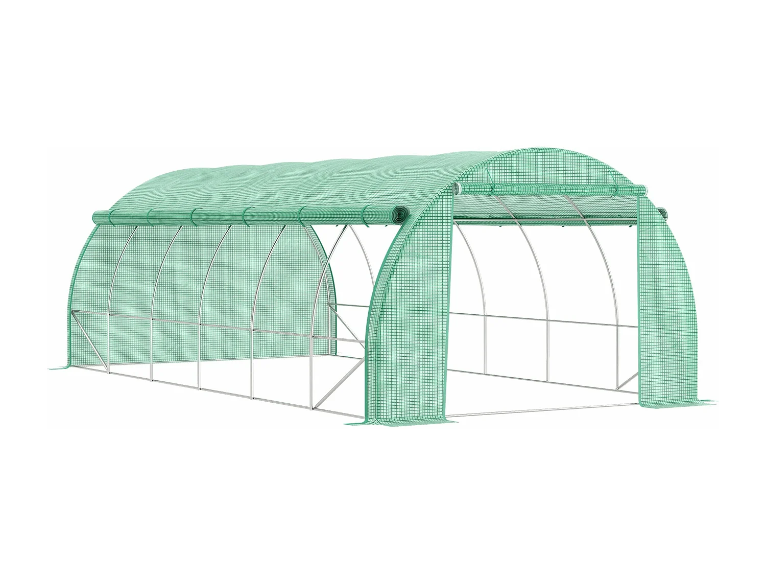 Estufa de Túnel para Jardim 597x300x200 cm com Ventilação e Estrutura de Aço Galvanizado