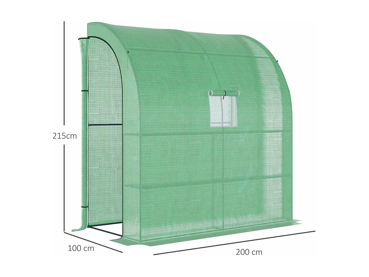 Estufa de Jardim Faro Pequena com 3 Prateleiras e Ventilação Otimizada - 200x100x215 cm