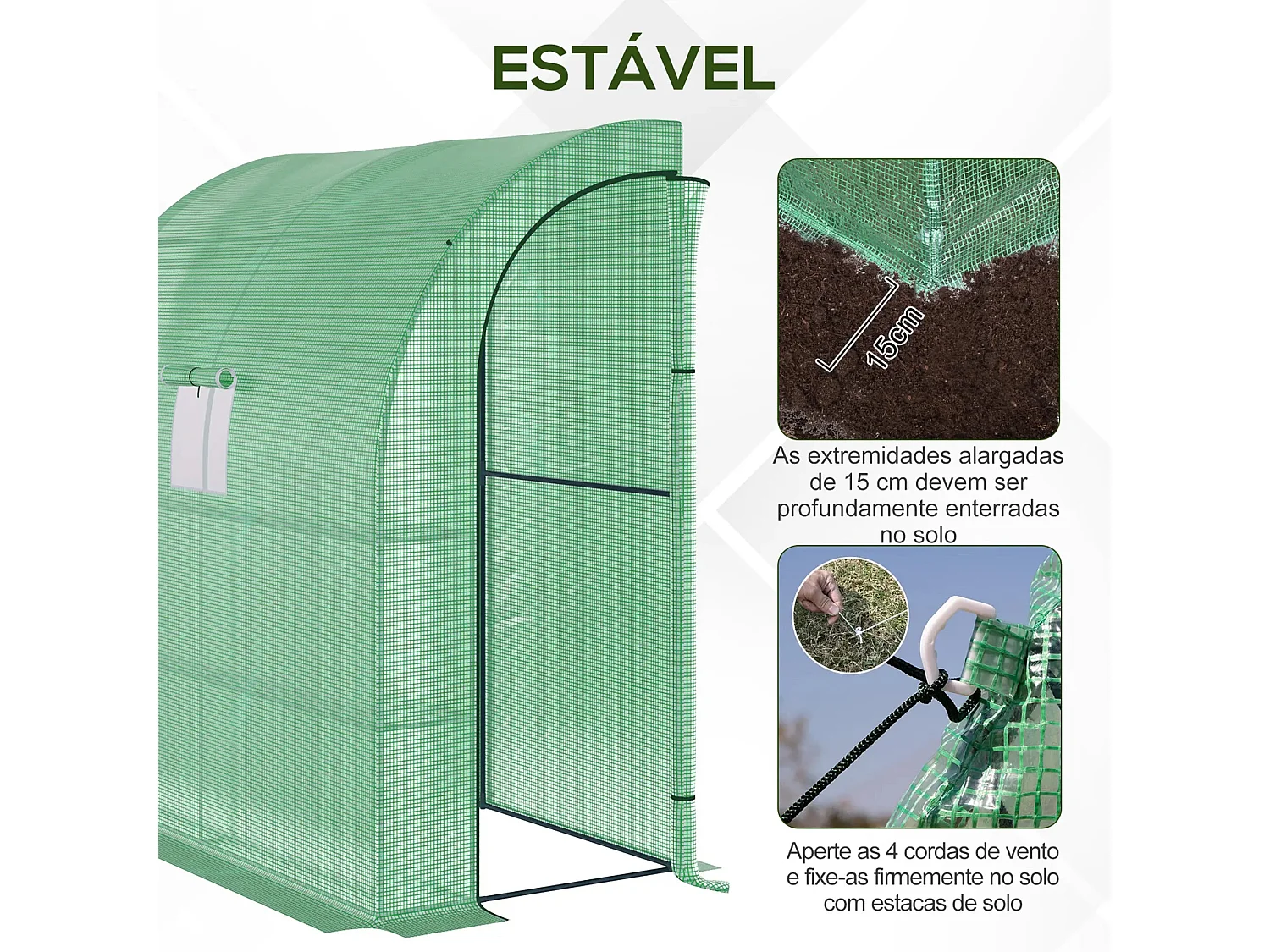 Estufa de Jardim Faro Pequena com 3 Prateleiras e Ventilação Otimizada - 200x100x215 cm