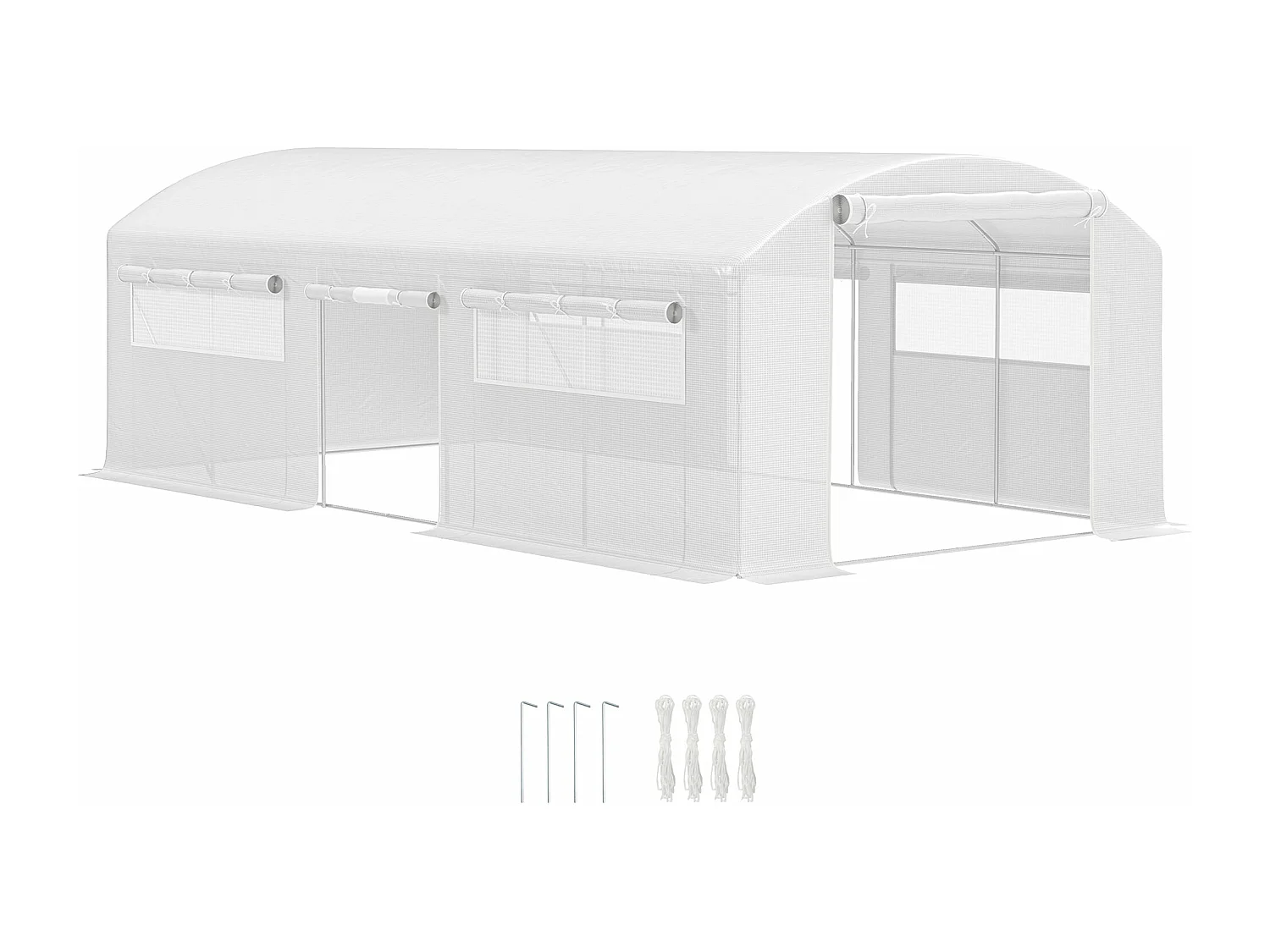 Estufa Túnel 6x3x2 m para Jardim com Janelas e Portas Enroláveis - Proteção UV e Estrutura Resistente