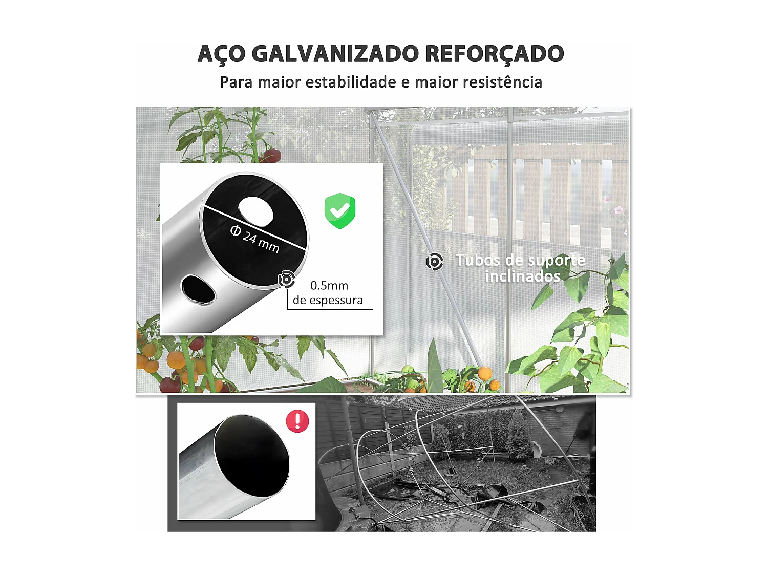 Estufa Túnel 6x3x2 m para Jardim com Janelas e Portas Enroláveis - Proteção UV e Estrutura Resistente
