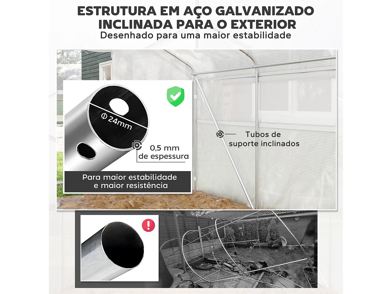 Estufa de Jardim Túnel 4x3x2 m com Janelas e Porta Enrolável para Cultivo de Plantas