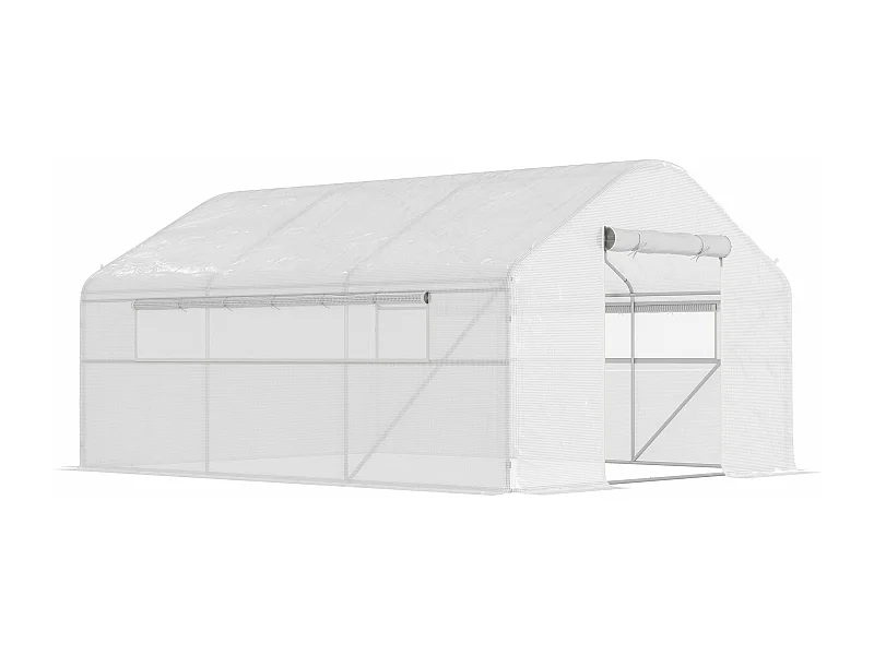 Estufa de Jardim Túnel 4x3x2 m com Janelas e Porta Enrolável para Cultivo de Plantas