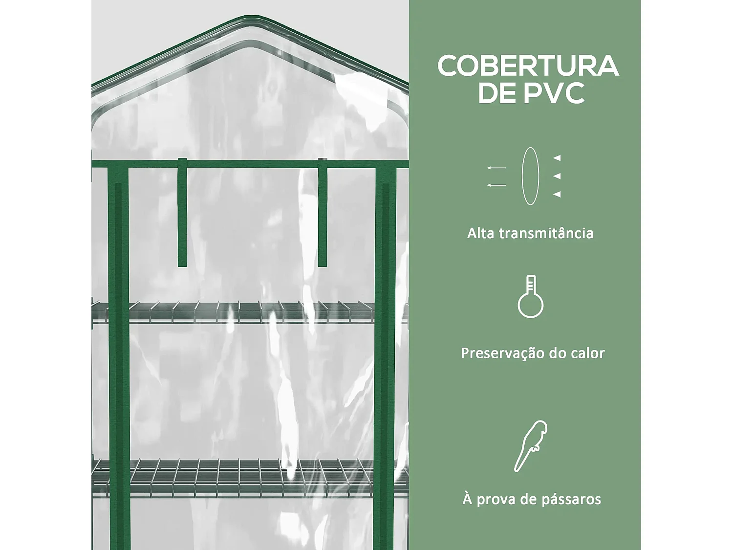 Estufa de Jardim Faro - Túnel Compacto 180x90x90 cm com Cobertura PE para Cultivo de Plantas