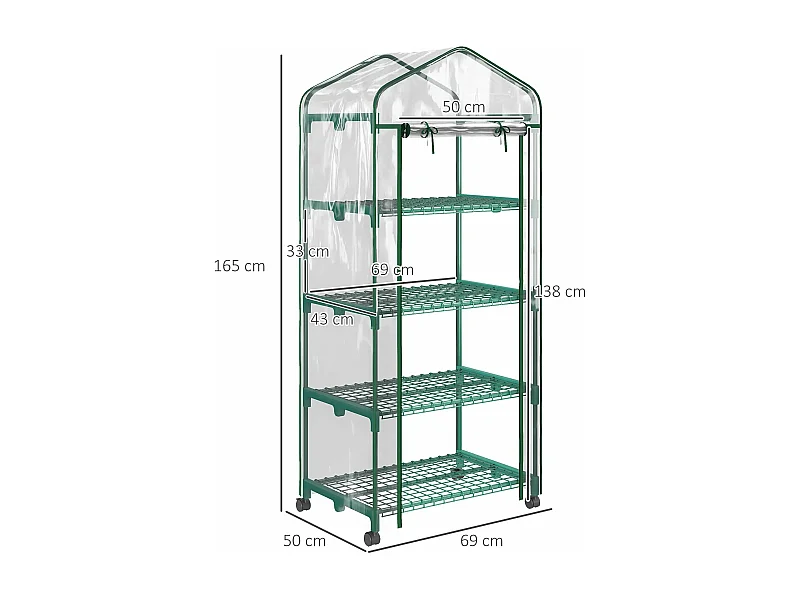 Estufa de Jardim Faro - Túnel Compacto 180x90x90 cm com Cobertura PE para Cultivo de Plantas