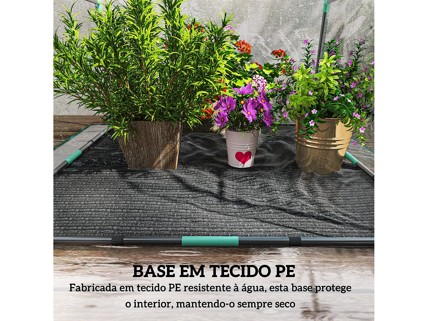 Estufa Pequena para Cultivar Plantas com Estrutura de Aço e Cobertura Impermeável 90x90x105 cm