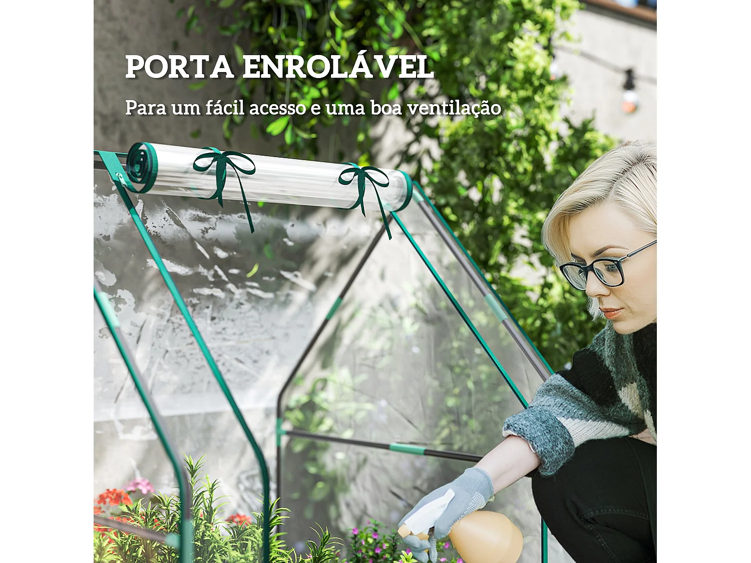 Estufa Pequena para Cultivar Plantas com Estrutura de Aço e Cobertura Impermeável 90x90x105 cm