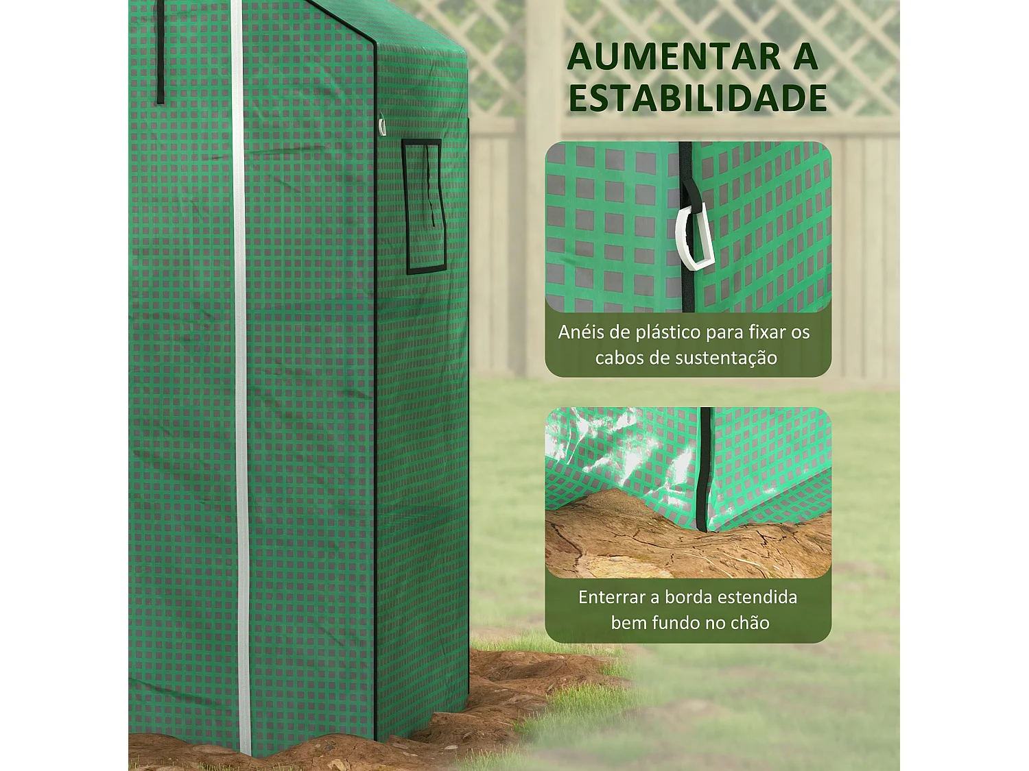 Cobertura Reforçada para Estufa Verde – 140x73x190 cm – Proteção UV e Ventilação Eficiente