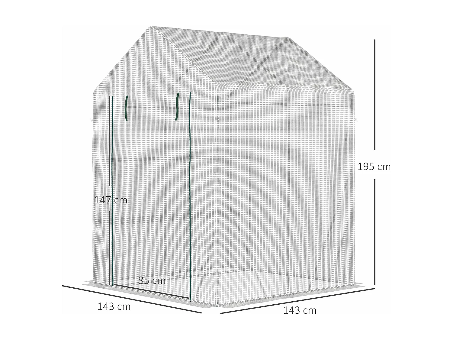 Estufa de Jardim 143x143x195 cm: Proteção Ideal para Cultivo de Plantas e Flores no Exterior