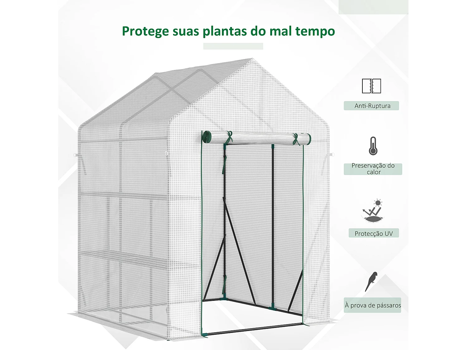Estufa de Jardim 143x143x195 cm: Proteção Ideal para Cultivo de Plantas e Flores no Exterior